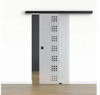 Pertura Komplettset Glera Carr&eacute; 01 900x2175 mm inkl.Beschlag Selir Aluminium schwarz riffmuschel