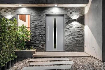 Splendoor ATHENE Aluminium 1000x2100 mm NCS S 6502-B (Grau) DIN Links (nach innen &ouml;ffnend) inkl. Beschlagset und Profilzylinder mit 6 Schl&uuml;ssel