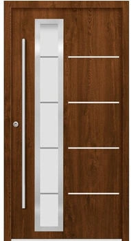 Splendoor DEMETER Aluminium 1000x2100 mm Nussbaum DIN Links (nach innen öffnend) RC 2 inkl. Beschlagset und Profilzylinder mit 3 Schlüssel
