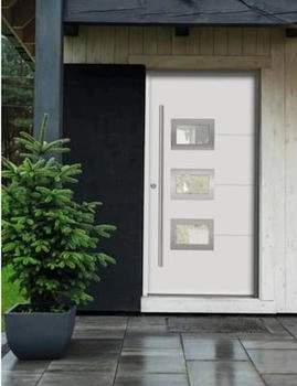 Splendoor HERA Aluminium 1000x2100 mm NCS S 0500-N Weiß DIN Rechts (nach innen öffnend) inkl. Beschlagset und Profilzylinder mit 6 Schlüssel