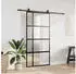 vidaXL Schiebetür mit Beschlag Schwarz 102,5x205 cm Hartglas 3375980