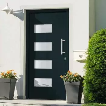 vidaXL Haust&uuml;r Aluminium und PVC Anthrazit 100x210 cm 3056828