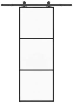 vidaXL Schiebet&uuml;r mit Beschlag 76x205 cm ESG-Glas & Aluminium 3332803