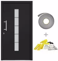 vidaXL Haust&uuml;r Aluminium und PVC Anthrazit 100x210 cm