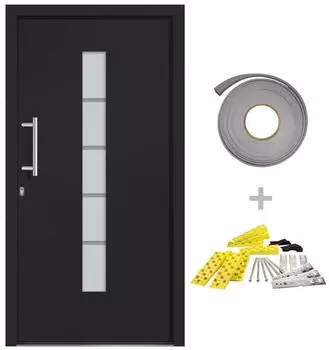 vidaXL Haust&uuml;r Aluminium und PVC Anthrazit 100x210 cm 3056816