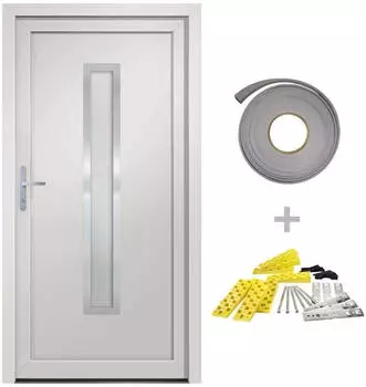 vidaXL Haust&uuml;r Wei&szlig; 88x200 cm PVC 3187885