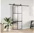 vidaXL Schiebetür mit Beschlag Schwarz 90x205 cm Hartglas 3375884