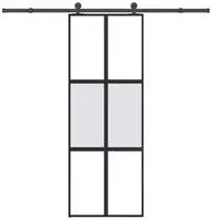 vidaXL Schiebet&uuml;r mit Beschlag 76x205 cm Hartglas & Aluminium