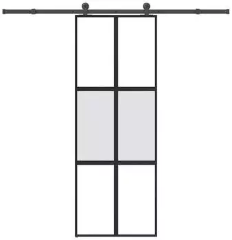 vidaXL Schiebet&uuml;r mit Beschlag 76x205 cm Hartglas & Aluminium 3332974