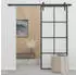 vidaXL Schiebetür Aluminium und ESG Glas 90x205 cm Schwarz 288065