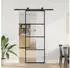 vidaXL Schiebetür mit Beschlag 76x205 cm ESG-Glas & Aluminium 3332861