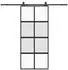 vidaXL Schiebetür mit Beschlag Schwarz 90x205 cm Hartglas 3375973
