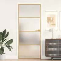 vidaXL Innent&uuml;r Schlank Golden 83x201,5 cm Hartglas und Aluminium