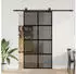 vidaXL Schiebetür mit Beschlag Schwarz 102,5x205 cm Hartglas 3375977