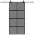 vidaXL Schiebetür mit Beschlag Schwarz 102,5x205 cm Hartglas 3375977