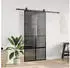 vidaXL Schiebetür mit Beschlag Schwarz 102,5x205 cm Hartglas 3375977