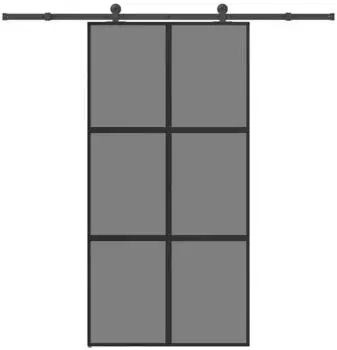 vidaXL Schiebet&uuml;r mit Beschlag 102,5x205 cm Hartglas & Aluminium 3332988