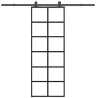 vidaXL Schiebet&uuml;r mit Beschlag 76x205 cm ESG-Glas & Aluminium