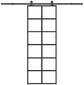 vidaXL Schiebet&uuml;r mit Beschlag 76x205 cm ESG-Glas & Aluminium 3332842