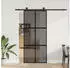 vidaXL Schiebetür mit Beschlag Schwarz 90x205 cm Hartglas 3375887