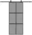 vidaXL Schiebetür mit Beschlag Schwarz 90x205 cm Hartglas 3375887