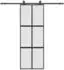 vidaXL Schiebetür mit Beschlag Schwarz 76x205 cm Hartglas 3375880