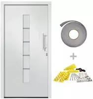 vidaXL Haust&uuml;r Aluminium und PVC Wei&szlig; 100x200 cm