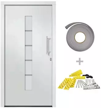 vidaXL Haust&uuml;r Aluminium und PVC Wei&szlig; 100x200 cm 3056806