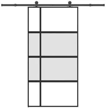 vidaXL Schiebet&uuml;r mit Beschlag 102,5x205 cm Hartglas und Aluminium 3333036