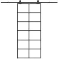 vidaXL Schiebet&uuml;r mit Beschlag 90x205 cm ESG-Glas & Aluminium
