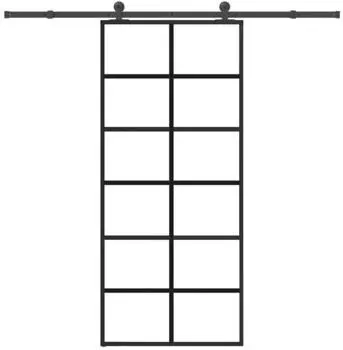 vidaXL Schiebet&uuml;r mit Beschlag 90x205 cm ESG-Glas & Aluminium 3332843