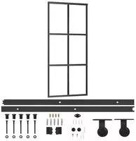 vidaXL Schiebet&uuml;r mit Beschlag ESG-Glas & Aluminium 90x205 cm