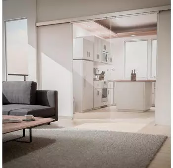 Inova Glasschiebet&uuml;r Klarglas 1760 x 2035 mm Komplettset mit Griffmuschel