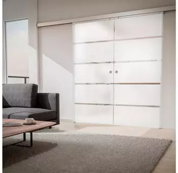 Inova Glasschiebet&uuml;r Blockstreifen 1510 x 2035 mm Komplettset mit Griffmuschel