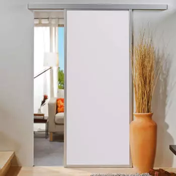 Schulte Holzschiebetür Zimmertür weiß 865x2035mm Alu-Rahmen