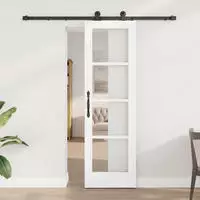 vidaXL Schiebet&uuml;r ORKDAL Wei&szlig; und Schwarz 61 x 198,5 cm