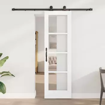 vidaXL ORKDAL Schiebet&uuml;r Wei&szlig;/Schwarz 61x198,5cm (3331986)