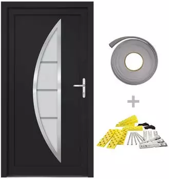 vidaXL Haust&uuml;r Anthrazit 98x208 cm PVC 3187882