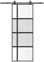 vidaXL Schiebet&uuml;r mit Beschlag 76x205 cm Hartglas & Aluminium