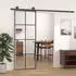vidaXL Schiebetür Schwarz 76x205 cm ESG Glas und Aluminium 151666