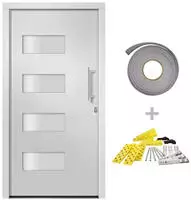 vidaXL Haust&uuml;r Aluminium und PVC Wei&szlig; 100x200 cm