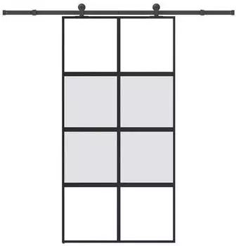 vidaXL Schiebet&uuml;r mit Beschlag 102,5x205 cm Hartglas und Aluminium 3333012