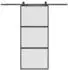 vidaXL Schiebetür mit Beschlag Schwarz 90x205 cm Hartglas 3375955