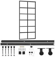 vidaXL Schiebet&uuml;r mit Beschlag ESG-Glas & Aluminium 90x205 cm