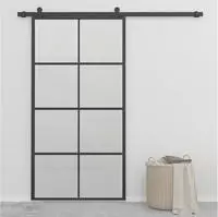 vidaXL Schiebet&uuml;r Aluminium und ESG Glas 102,5x205 cm Schwarz