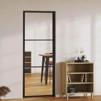 vidaXL Innent&uuml;r ESG Glas und Aluminium 76x201,5 cm Schwarz 151198