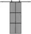 vidaXL Schiebetür mit Beschlag Schwarz 76x205 cm Hartglas 3375886