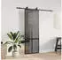 vidaXL Schiebetür mit Beschlag Schwarz 76x205 cm Hartglas 3375886