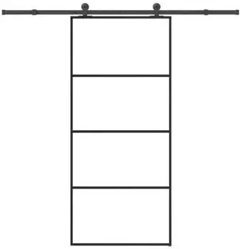 vidaXL Schiebet&uuml;r mit Beschlag 90x205 cm ESG-Glas & Aluminium 3332871