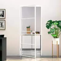 vidaXL Innent&uuml;r Wei&szlig; 83x201,5 cm Hartglas & Aluminium Schlank